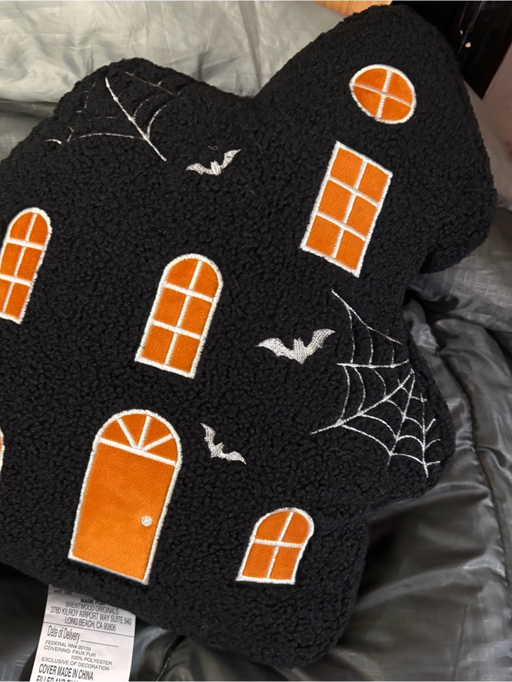 Halloween Haunted House throw pillow. New